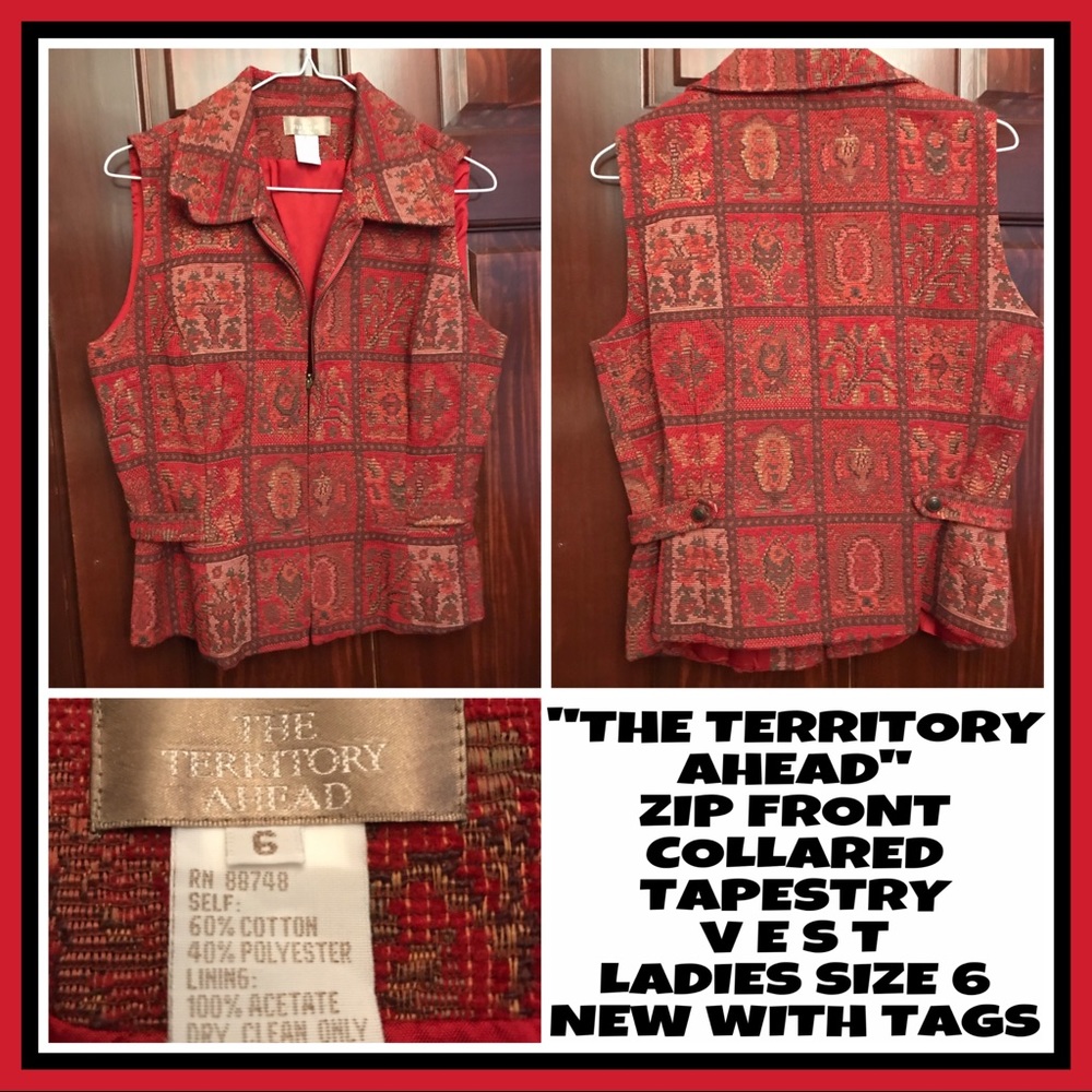 NWT! ‘THE TERRITORY AHEAD’ TAPESTRY VEST SZ 6